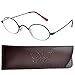 Produktbild Lesebrille Professorenbrille mit runden ovalen Gläsern - mit GRATIS Etui | Vintage Retro Stil Edelstahl Rahmen (Schwarz) | Lesehilfe für Damen und Herren | +2.0 Dioptrien