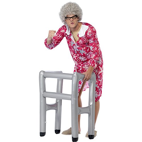 Smiffys, Unisex Aufblasbarer Rollator, One Size, Silber 26461
