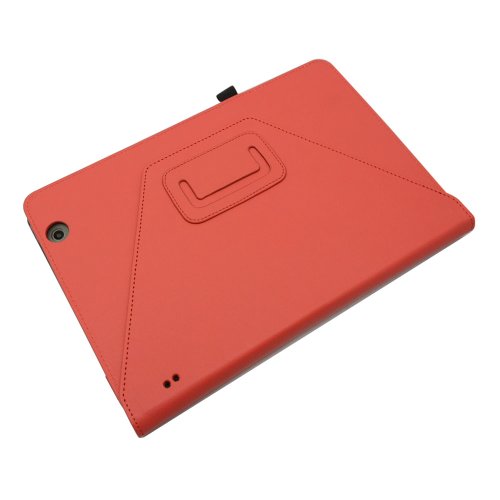 Coodio® Medion LifeTab E10320/E10318/E10316/E10315 Tablet 360 Grad Drehbar Lederhülle Tasche Cover Mit Ständer Gebaut in Handgriff – Farbe Rot - 7