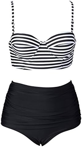 Cupshe Fashion Women's Printing High Waisted Bikini Set (L)