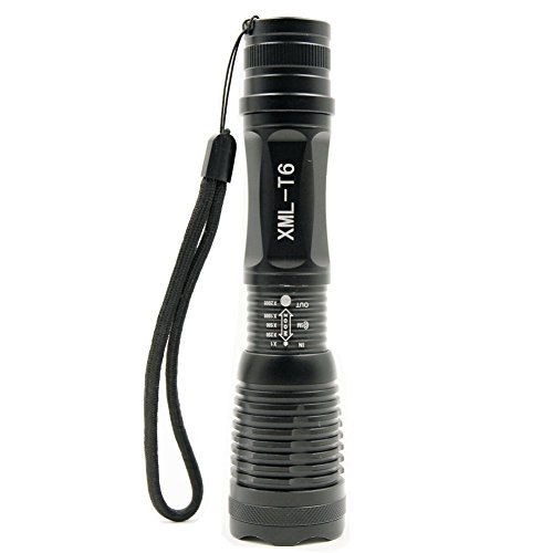 Lawevan® LED CREE XM-L T6 1600 Lumen Taschenlampe 5 Modi Einstellbare Zoomable Taschenlampen+18650 Akku+AC Ladegerät - 4