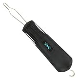 Vive Button Hook - Zipper Pull Helper - Dressing Aid Assist Device Tool for Arthritis, Independent Living - Wide Handle Grip - Shirt, Dress Clothes, Pant, Coat Snap Buttoner - Dexterity Gripper Puller