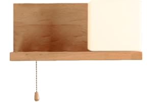 KMYX Applique Murale En Bois Moderne Avec Interrupteur Maison Étagère Mur Appliques Chambre Chevet Lampe Abat-Jour En Verre Chambre Salon Mur Luminaire (Color : With switch-Right side)