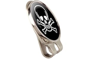 SKULL AND CROSSBONES FUSION CAP OR HAT CLIP AND MAGNETIC GOLF BALL MARKER BY ASBRI GOLF