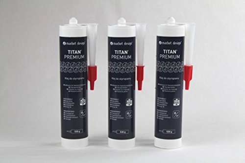 3 Kartuschen Styroporkleber feucht & frostfest Innen schneeweiss TITAN PREMIUM