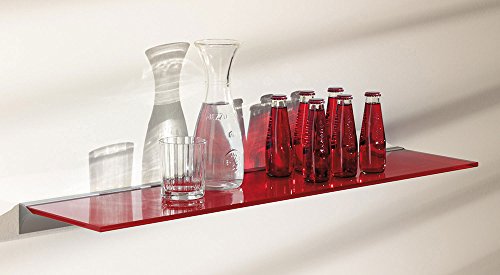 Glasregal / Wandregal Square+Rail | 5 Größen | 4 Dekore | 80x30cm – klar/silber - 4
