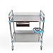 Produktbild Trolley-Edelstahl Instrument Auto Board Push-Truck Mute Trolley Handwagen Vier Rad Kleine Anhänger Krankenhaus Schönheitssalon Doppelschicht (70X43X85 CM) Haltbar ( größe : 70*43*85CM )