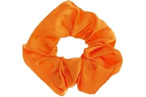 Mytoptrendz Plain Silky Satin Scrunchie Ponytail Hair Ties Hair Updo Bands for Girls Ladies Hair Accessories (Orange)