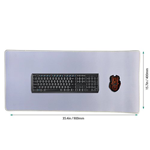 Alfombrilla de rat  n extragrande para gaming de Cmhoo  color 90x40 White