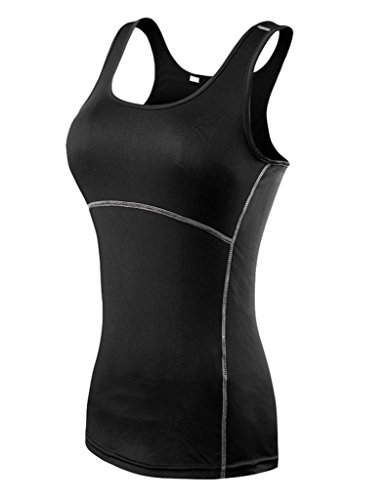 YR.Lover Damen 3er Pack Dry Fit Kompression Running Yoga Tank Top T-Shirt - 2
