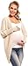 Happy Mama Women's Maternity Chunky Knit Cardigan Coat Warm Wrap. 323p (Beige, ONE SIZE UK 10/12/14)