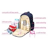 Aosbos Wickelrucksack Wickeltaschen Mutter Rucksäcke inklusive Wickelauflage, Taschenbefestigungssystem für den Kinderwagen, 30 x 43 x 18 cm - 3
