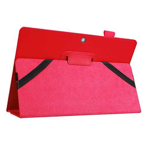 AVIDET Lenovo Miix 320 Hülle Case Etui Tasche, Slim Fit Folio Premium PU Kunstleder Schutzhülle Tasche Etui Smart Cover mit Ständerfunktion für Lenovo Miix 320 Tablet-PC (Rot) - 4