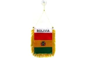 AZ FLAG Wimpel BOLIVIEN 15x10cm - BOLIVIANISCHE Mini Flagge 10 x 15 cm - Auto Pennant spezielle Auto