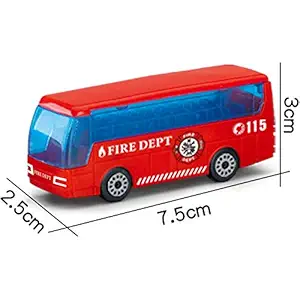 Thboxes Kids Boys Mini Sliding Alloy Fire Control Series Modeling Puzzle Toy Red Bus Taxi Alloy car