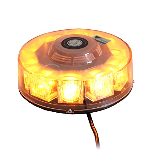 T Tocas Alta calidad LED luces estroboscópicas Coche Barco de emergencia del techo de advertencia mini bar con base magnética, 12V, 7 patrones destellantes (ámbar)