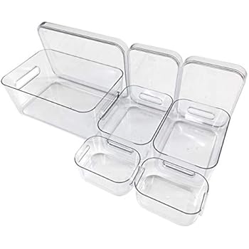 Kurtzy Set aus 4 Kunststoff Küchen Vorratsdosen mit Deckel - stapelbare