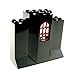 Produktbild schwarzes Mauerteil Mauer mit Fenstergitter Wand schwarz Turm Burg Castle 48490 Lego F16