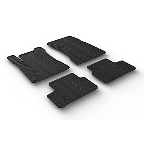 Gled Set Di Tappetini In Gomma Per BMW X2 F39, Modello Ring 499, 4 Pezzi Profilo T + Kit Di Clips. Colore Nero, Su Misura, Facili Da Pulire.