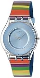 Swatch Damen Digital Quarz Uhr mit Silikon Armband SFE107