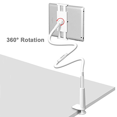 Zilong Flexible Arm Tablet Standplatz, 110cm Schwanenhals Halterung, drehbar 360 Grad Desktop-Ständer, iPad-Halter-Standplatz mit ultra-stabile Bolzen-Klemmplatt - 4