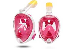 THETREASURESCARE Snorkel Mask,180°view Snorkelling Mask Set Panoramic Full Face Design-Sports Camera Compatible Free Breath Diving Mask with Anti-fog and Anti-leak Technology for Adults and Kids