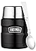Thermosbehälter King; für Lebensmittel; aus Edelstahl; von Thermos; 470 ml, edelstahl, mattes schwarz, 0,47 l