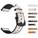 Altsommer Armband 20mm für Huami Amazfit Bip Jugenduhr, Vintage Luxus Leder Sportarmband mit 195mm Länge Armband Uhrenarmband Edelstahlschließe Leder Ersatzband für Herren Damen (Orange)
