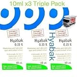 3 x NEW HYPOTONIC Hyabak 10ml Preservative Free