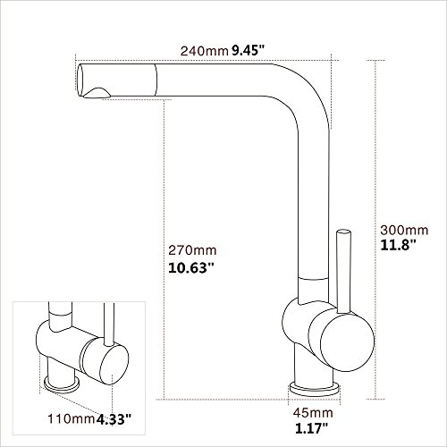 Hiendure® Schwarz Küchenarmatur Armatur Spüle Spültischarmatur Wasserhahn Küche Mischbatterie Spiralfederarmatur - 3