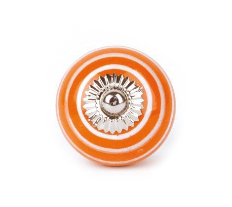 Preisvergleich Produktbild La Fraise Rouge – Möbelknopf groß, Streifen Arancione / Bianco