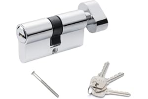 Changyeah Cilindro a pomello, con 3 chiavi, 1 cilindro di chiusura con pomello, 70 mm, serratura a cilindro per porta di casa, serratura di sicurezza