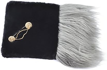 Zarapack Women's Faux Fur Long hair Clutch Purse Runway style bag (Black)