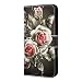 Produktbild Samsung Galaxy A20e Hülle stoßfest PU Leder Flip Wallet Phone Case Book Folio Slim Fit Magnetic Cover TPU Bumper mit Ständer Kartenhalter Slots für Samsung Galaxy A20e Cute Unicorn Schwarz Rose