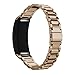 Produktbild Glowjoy Armband kompatibel für Samsung Gear Fit2 SM-R360,Solide Edelstahl Armband Männer Damen Ersatzband Quick Release Uhrenarmband Verstellbare Business Armbänder für Samsung Smart Watch (Gold)