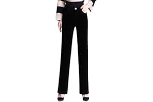 DISSA Femmes Pantalon Droit Taille Haute Grande Taille Pantalon de Travail Velours côtelé Printemps et Automne Épais,P12