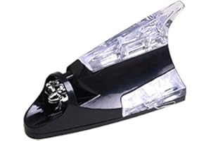 Antenna per Pinna per Auto,MoreChioce Antenna Universale per Auto Antenna per Pinna di Squalo LED Light Antenna per Tetto con Pinna di Squalo Lampada Lampeggiante di Avvertimento,Nero