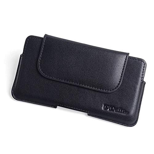 PDair Galaxy A7 Genuine Leather Cover (Black Stitch), Leather Pouch Case with Belt Clip, Sleeve Pouch, Magnetic Protective Phone Cases, Premium Luxury Holster Pouch for Samsung Galaxy A7 (2018)
