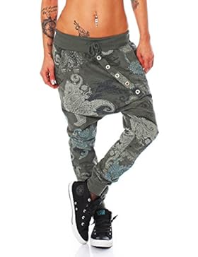 ZARMEXX Trendy Damen Hose Boyfriendhose Jogginghose Haremshose Aladinhose Freizeithose Baggy Boyfriend Sport Loose...