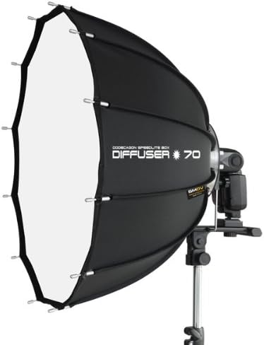SMDV D70 II Firefly Pro Beauty Softbox Diffuser (lit area 70 cm, with metal brackets suitable for flash devices) black
