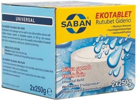 Saban Nem Alıcı 2 Adet 250 gr Yedek Tablet Naturel (Kokusuz) Rutubet Giderici