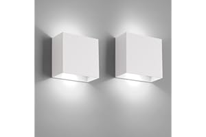 FUPE 2 Pezzi Applique da parete interno,LED Lampada da Parete interno,Moderno Up Down Applique da Parete 12W Luce bianca fredda,Lampada da Parete Interni 1200LM per soggiorno,camera da letto,corridoio