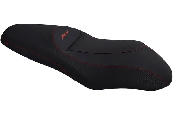Moto Discovery Housse de Selle Compatible avec Yamaha X-Max 125/250 2010-2013 Noire avec Coutures Rouges