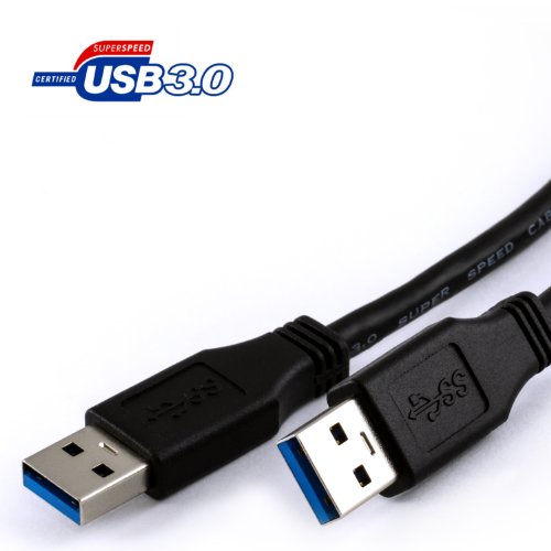 CSL – 3,0m (Meter) USB 3.0 Super Speed Anschlusskabel | Stecker A zu Stecker A | | bis zu 5 Gbit/s | Kabel schwarz - 3