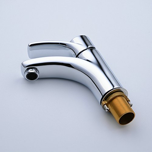 Beelee BL6786 Messing Chrom Wasserhahn Einhebelmischer Waschtischbatterie Waschtischarmatur Handwascharmatur Bad Armatur Normaldruck-Waschbeckenarmatur Badarmatur - 8