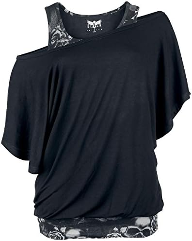Black Premium by EMP Bat Double Layer Girls shirt black-grey S