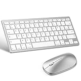 OMOTON Clavier sans Fil Bluetooth iOS + Souris pour iPadOS 13 Ultra Mince pour Tous Les iPad 10.2, iPad 9.7 AZERTY Accentué Blanc