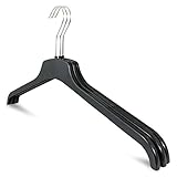 Extra breite Maße: mit 47cm breiter als gewöhnliche Kleiderbügel und ideal für leichte Oberbekleidung in XXL/Übergröße. Die Materialstärke beträgt ca. 0,8cm.