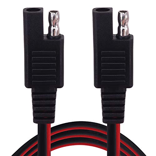 Yeebline 18AWG SAE Cable de extensión, SAE a SAE 2 Pin Cable 12V-24V Quick Disconnect DC Power Automotive Extension Cable 6 Feet para Camp Trailer Solar Panels