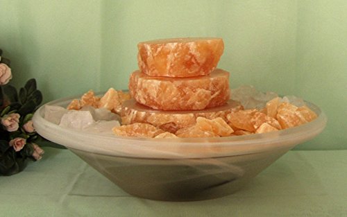 Orangencalcit Kaskaden Zimmerbrunnen – 3 stufig – Edelsteinbrunnen - 3